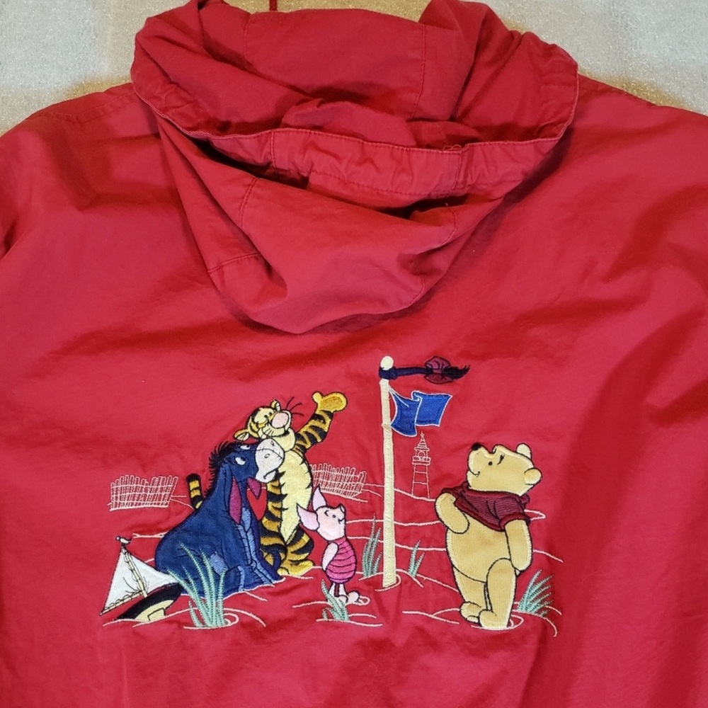🐝 Winnie the Pooh 🍯 Red Jacket Misty Cove Sz S 90s Y2K vintage retro oversized